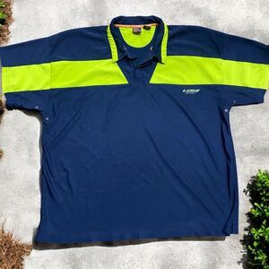 Lugz Sport Vintage Y2K Navy Lime Green Polo Shirt Big & Tall 's Size 5XL